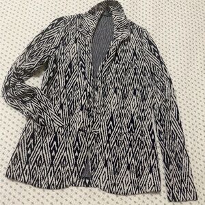 Tart blue and White Geometric Blazer